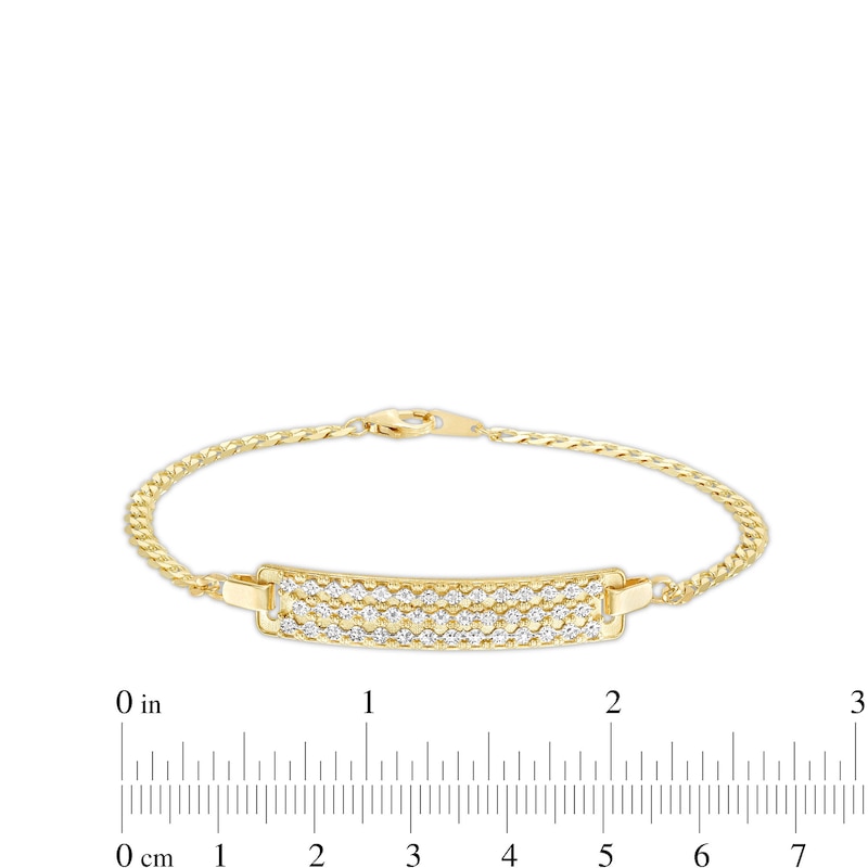 Main Image 2 of 3.15mm Two-Tone Precious Curb Chain ID Bracelet in 10K Gold - 7.5"