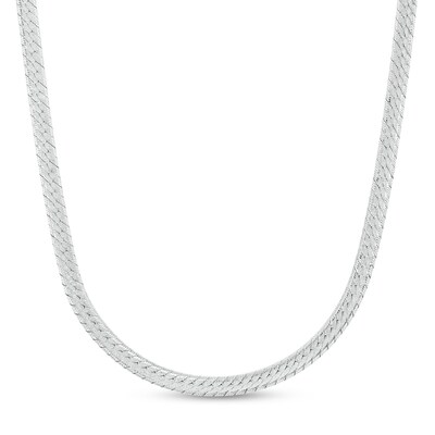 Sterling Silver Herringbone Chain Made in Italy - 18"