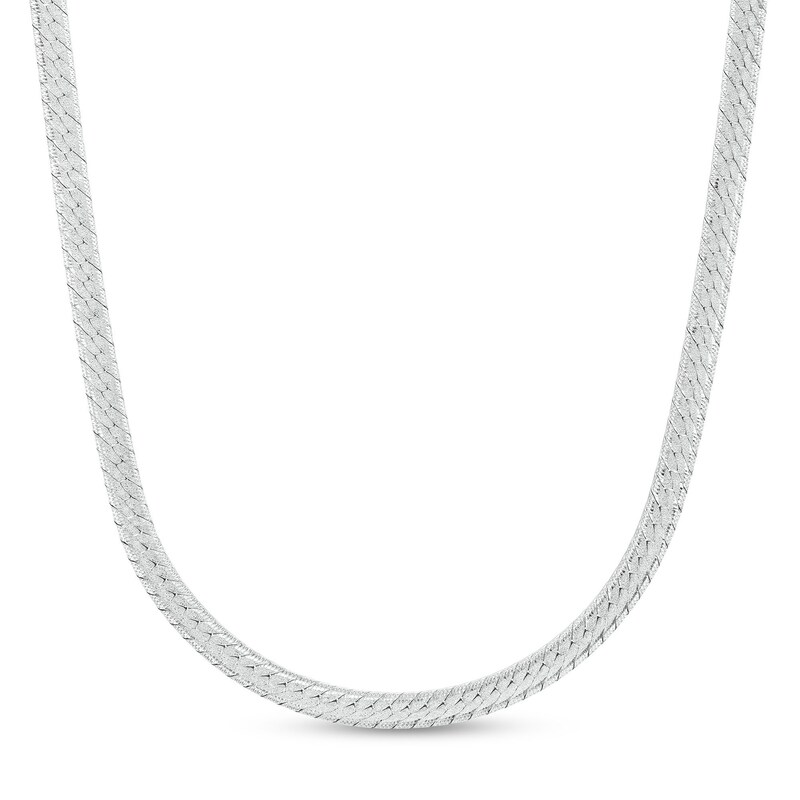 Sterling Silver Herringbone Chain Made in Italy - 18"