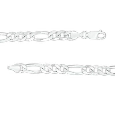 Sterling Silver Diamond-Cut Figaro Chain Made in Italy