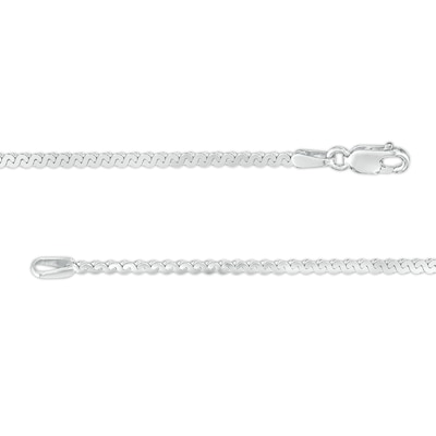 Sterling Silver Diamond-Cut Flat Serpentine Chain Made in Italy - 18"