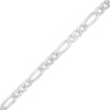 Thumbnail Image 0 of Made in Italy 4.3mm Diamond-Cut Pavé Figaro Chain Bracelet in Solid Sterling Silver - 7.5"