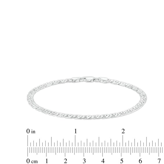 Made in Italy 3.4mm Diamond-Cut Double Mariner Chain Bracelet in Solid Sterling Silver - 7.5"