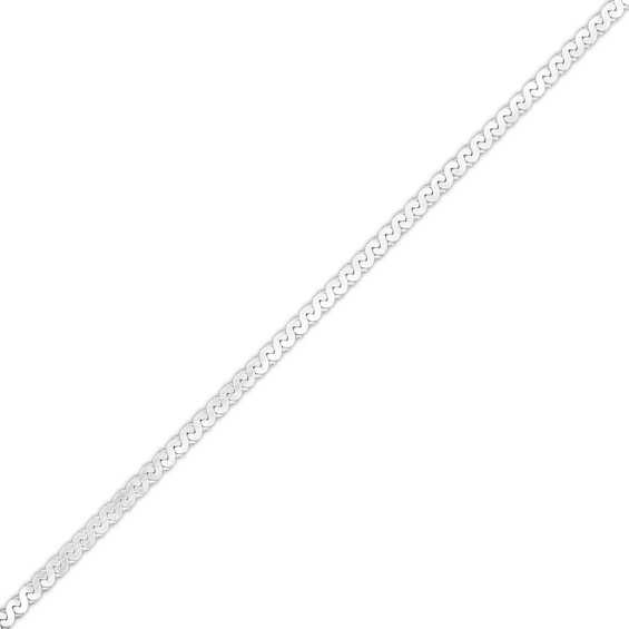 Made in Italy 2mm Diamond-Cut Flat Serpentine Chain Anklet in Solid Sterling Silver - 10"
