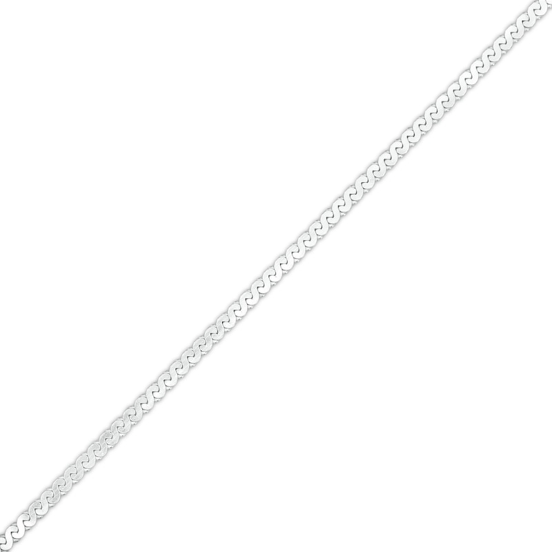 Made in Italy 2mm Diamond-Cut Flat Serpentine Chain Anklet in Solid Sterling Silver - 10"