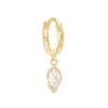 Thumbnail Image 1 of 14K Gold CZ Marquise Dangle Hoop - 18G 5/16"