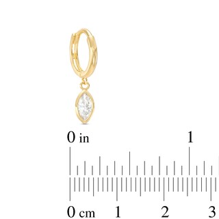 14K Gold CZ Marquise Dangle Hoop - 18G 5/16"