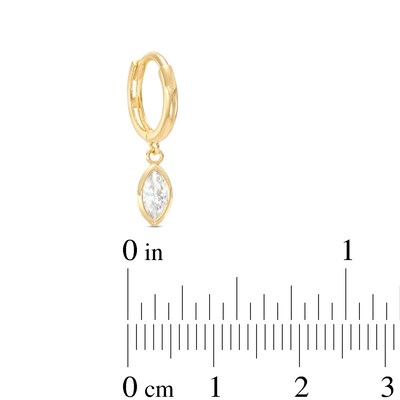 14K Gold CZ Marquise Dangle Hoop - 18G 5/16"