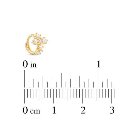 14K Gold CZ Cross Hoop - 18G 1/4"