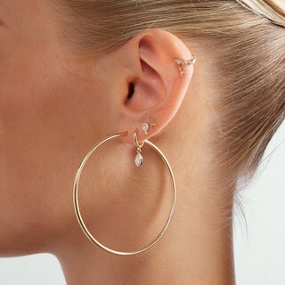 14K Gold Geo Pyramid Stud - 18G 5/16"