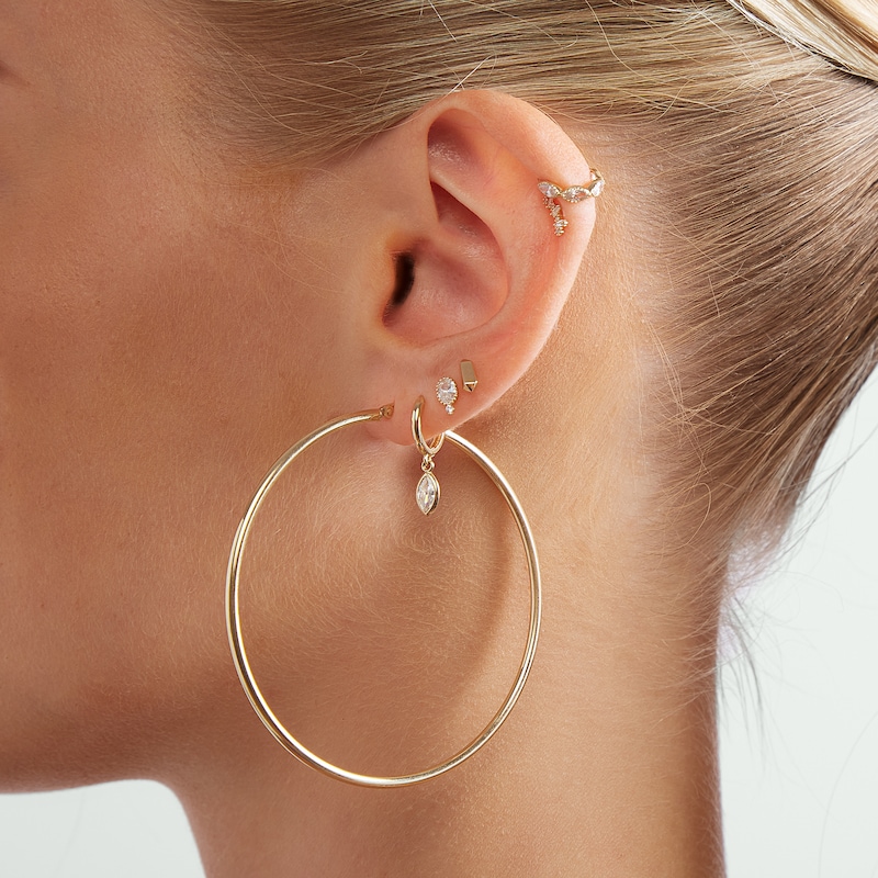 Main Image 2 of 14K Gold Geo Pyramid Stud - 18G 5/16"