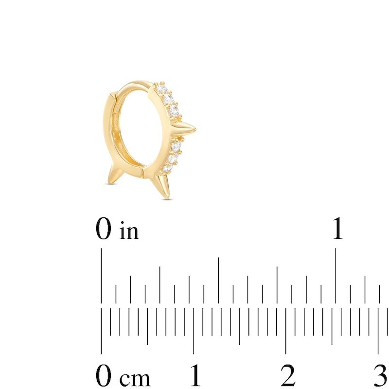Main Image 2 of 14K Gold CZ Spike Hoop - 18G 5/16"