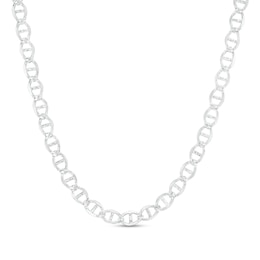 Made in Italy 5.2mm Diamond-Cut Mariner Chain Necklace in Solid Sterling Silver - 20&quot;