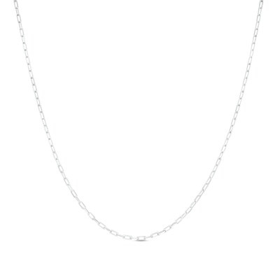 Made in Italy 1.2mm Diamond-Cut Paper Clip Chain Necklace in Solid Sterling Silver - 18"