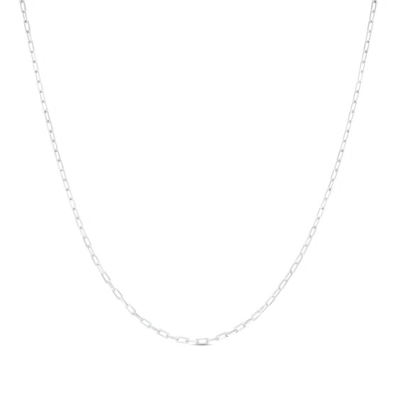 Made in Italy 1.2mm Diamond-Cut Paper Clip Chain Necklace in Solid Sterling Silver - 18"