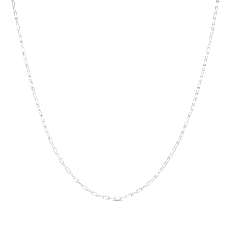 Made in Italy 1.2mm Diamond-Cut Paper Clip Chain Necklace in Solid Sterling Silver - 18"