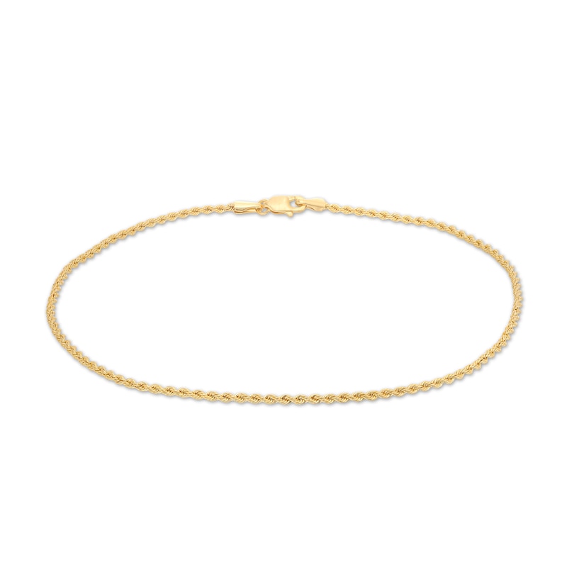 10K Semi-Solid Gold Rope Chain Anklet