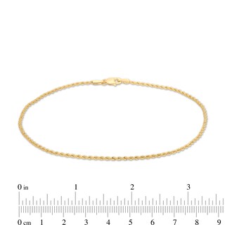 10K Semi-Solid Gold Rope Chain Anklet