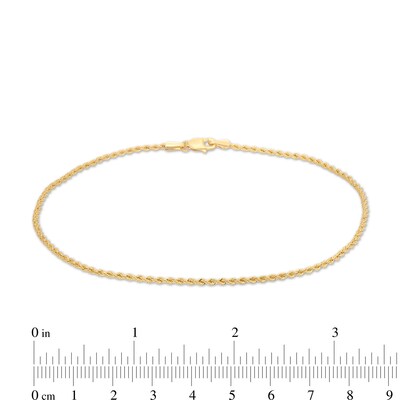 10K Semi-Solid Gold Rope Chain Anklet