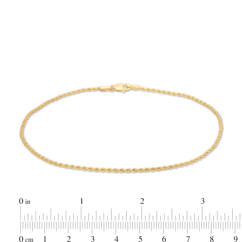 10K Semi-Solid Gold Rope Chain Anklet