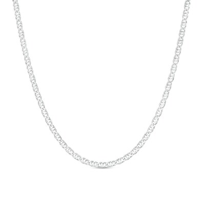 Made in Italy 2.6mm Diamond-Cut Double Mariner Chain Necklace in Solid Sterling Silver -18"