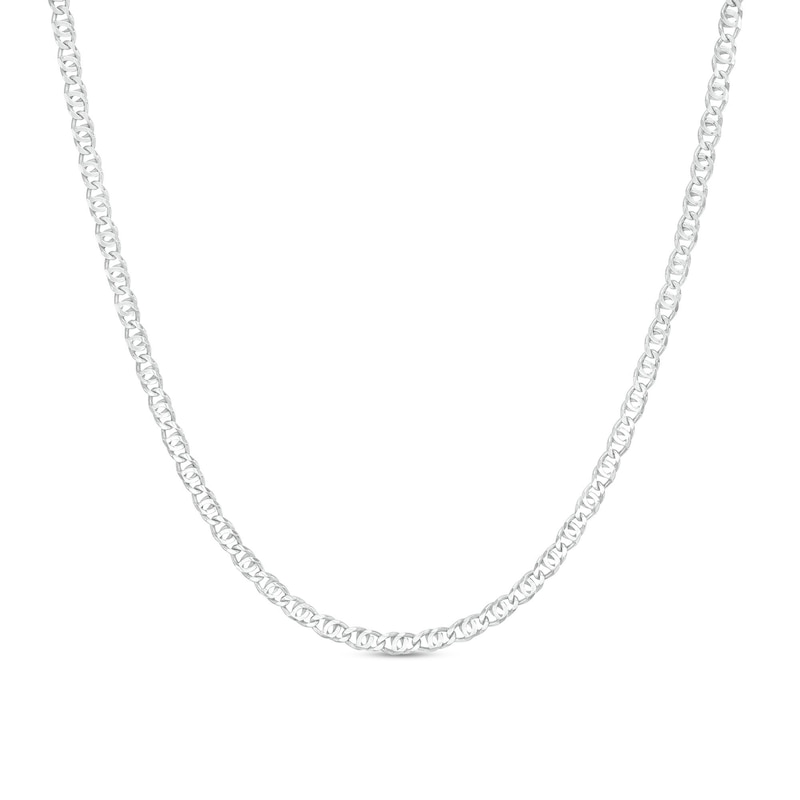 Made in Italy 2.6mm Diamond-Cut Double Mariner Chain Necklace in Solid Sterling Silver -18"