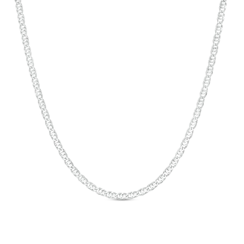 Made in Italy 2.6mm Diamond-Cut Double Mariner Chain Necklace in Solid Sterling Silver -18"