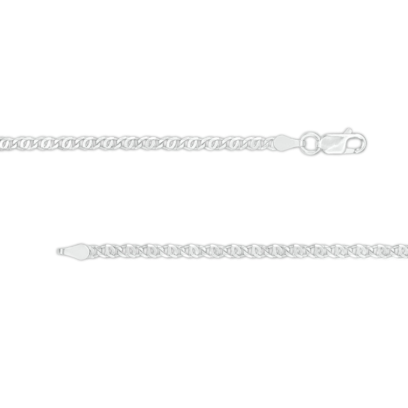 Made in Italy 2.6mm Diamond-Cut Double Mariner Chain Necklace in Solid Sterling Silver -18"
