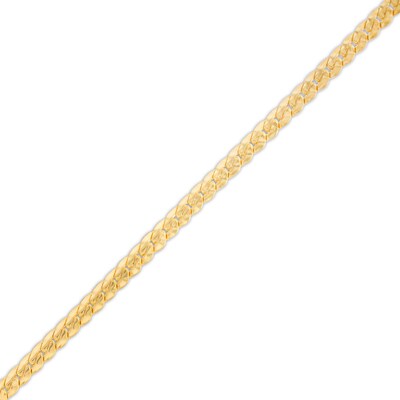 10K Hollow Gold Oval Tight Curb Chain Bracelet - 7.5"