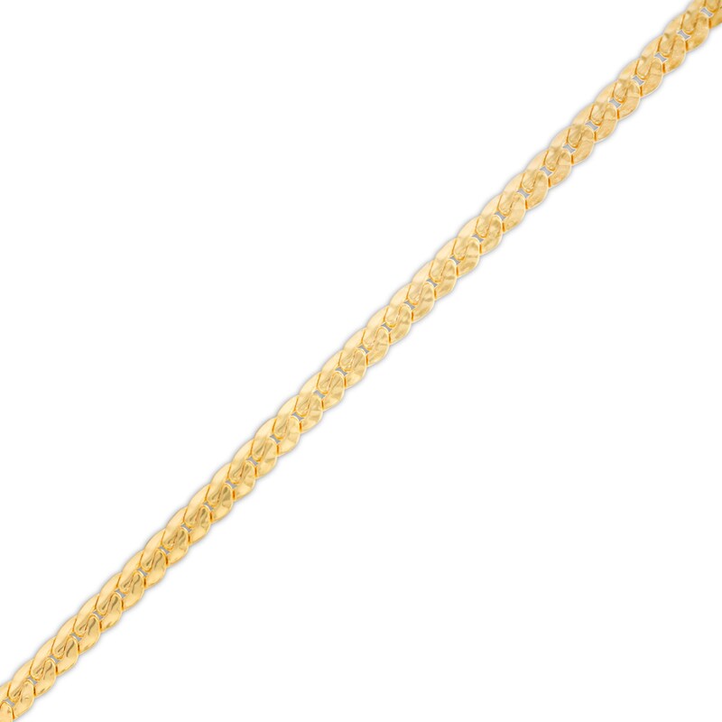 10K Hollow Gold Oval Tight Curb Chain Bracelet - 7.5"