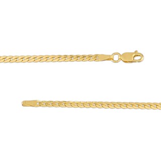 10K Hollow Gold Oval Tight Curb Chain Bracelet - 7.5"