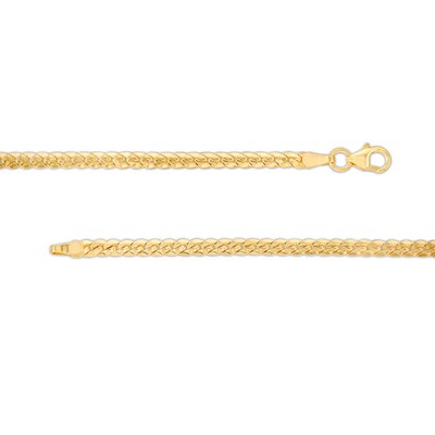 10K Hollow Gold Oval Tight Curb Chain Bracelet - 7.5"