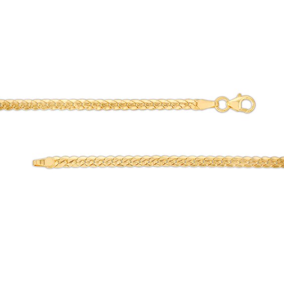 10K Hollow Gold Oval Tight Curb Chain Bracelet - 7.5"