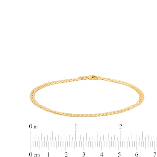 10K Hollow Gold Oval Tight Curb Chain Bracelet - 7.5"
