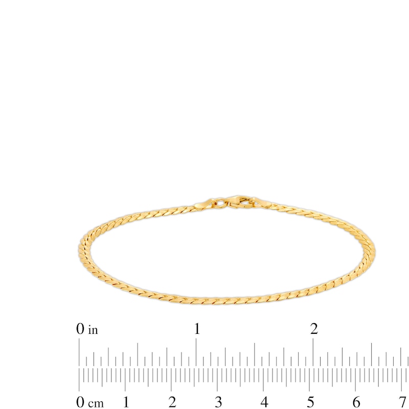 2.9mm Oval Tight Curb Chain Bracelet in 10K Hollow Gold - 7.5"