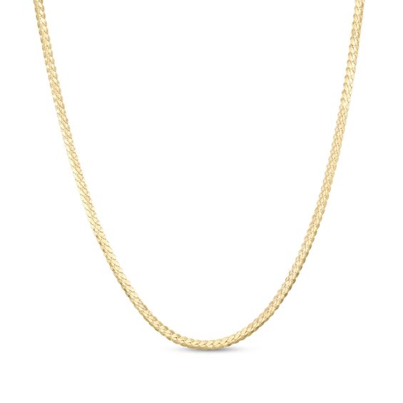 10K Hollow Gold Tight Curb Oval Chain - 20"