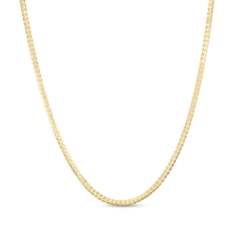 10K Hollow Gold Tight Curb Oval Chain - 20"