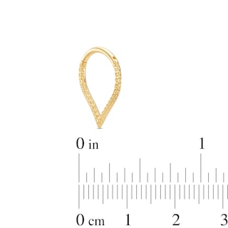 14K Gold Textured Teardrop Hoop - 16G 3/8"