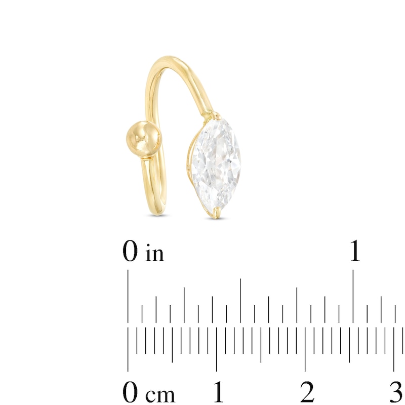 Main Image 2 of 10K Gold CZ Marquise Twist Belly Button Ring - 14G 3/8"