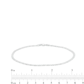 Made in Italy 2.4mm Diamond-Cut Flat Mariner Chain Anklet in Solid Sterling Silver - 10"