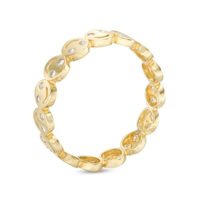 Cubic Zirconia Smiley Face Ring in 10K Solid Gold