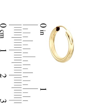 20mm Continuous Hoop Earrings in 10K Tube Gold