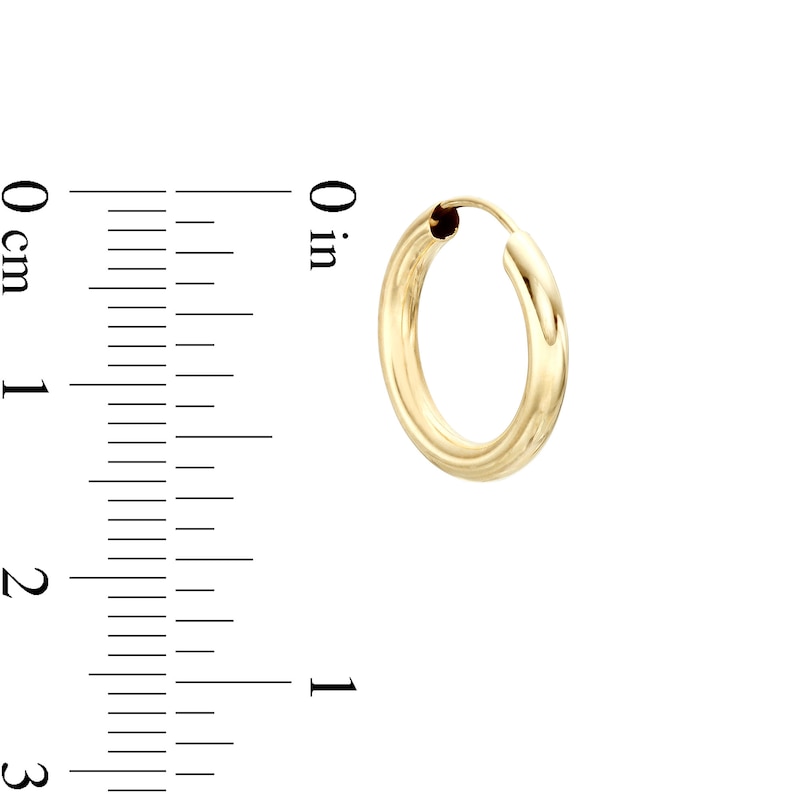 20mm Continuous Hoop Earrings in 10K Tube Gold