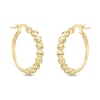 Diamond-Cut Beaded Hoop Earrings in 10K Hollow Gold