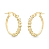 Thumbnail Image 0 of Diamond-Cut Beaded Hoop Earrings in 10K Hollow Gold