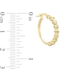 Thumbnail Image 1 of Diamond-Cut Beaded Hoop Earrings in 10K Hollow Gold