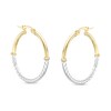 Thumbnail Image 0 of Half Rope Twist Hoop Earrings in 10K Hollow Two-Toned Gold