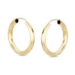 15mm Continuous Hoop Earrings in 14K Hollow Gold