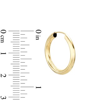 15mm Continuous Hoop Earrings in 14K Hollow Gold