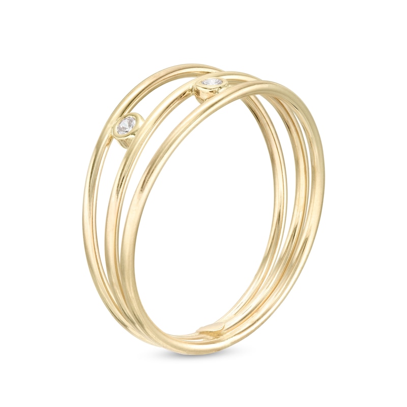 Main Image 2 of Cubic Zirconia Triple Stack Ring in 10K Gold